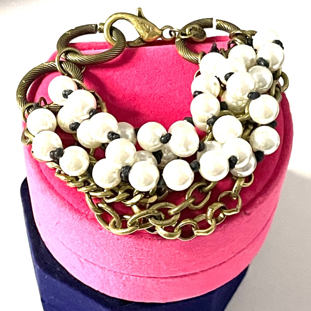 Artificial Pearl & Bronze-Tone Bracelet